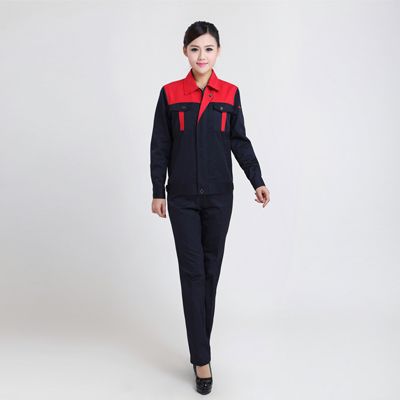 重慶女士黑紅搭色工作服定